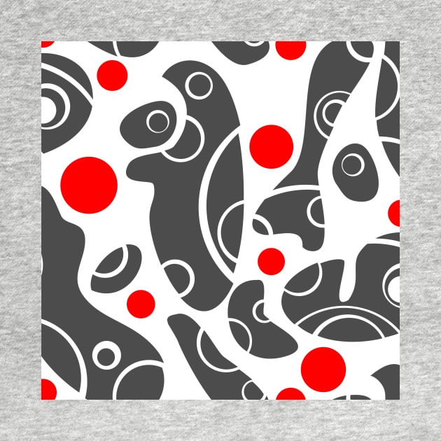 Whale Sonics Grey and Red on White by ArtticArlo